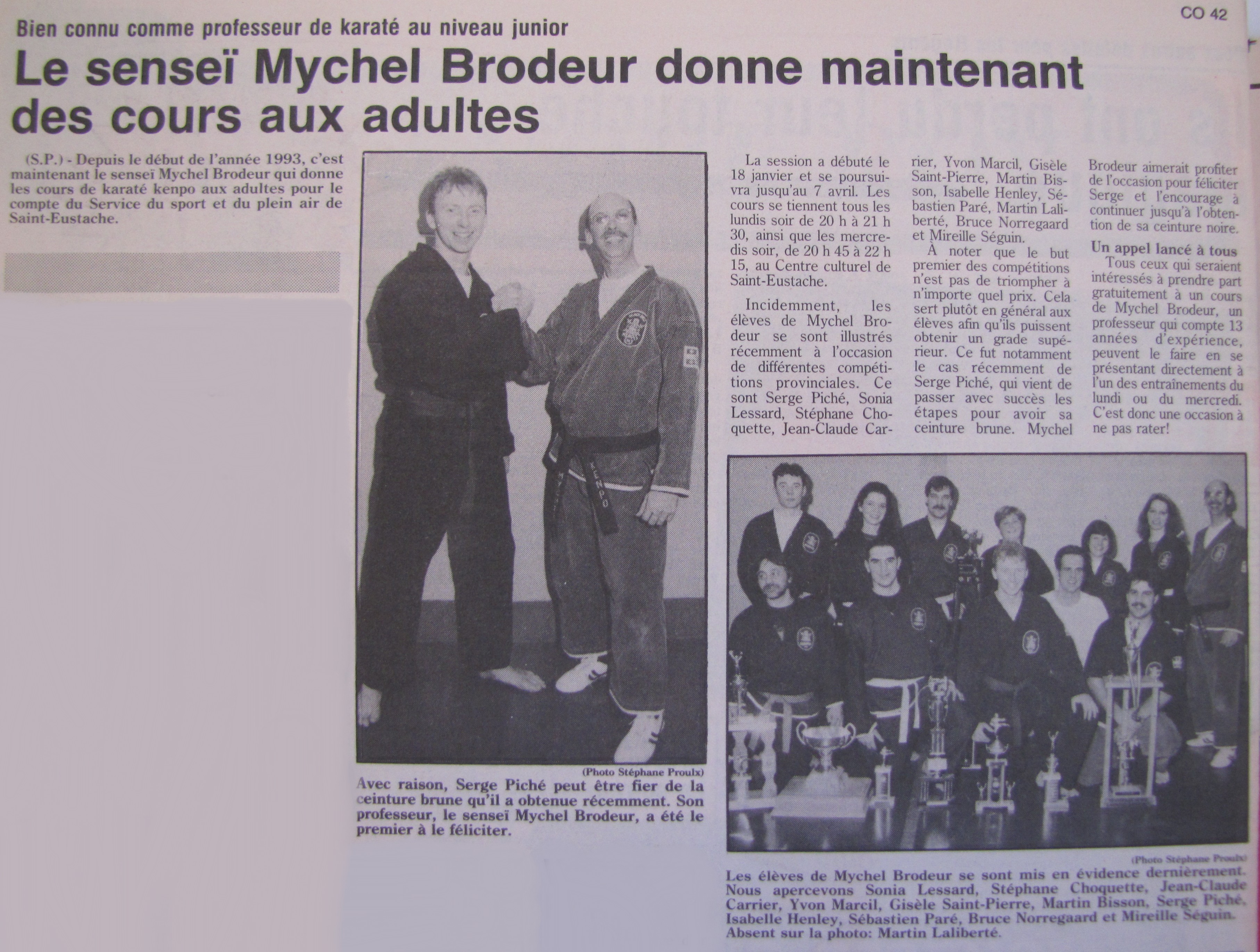 Historique Sensei Serge Piche